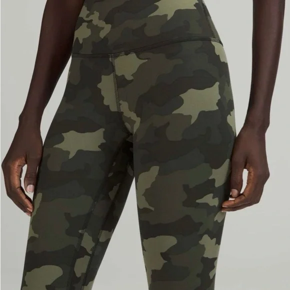 LULULEMON Women’s Green Camo Print Yoga Leggings - Size 4 - Picture 5 of 6